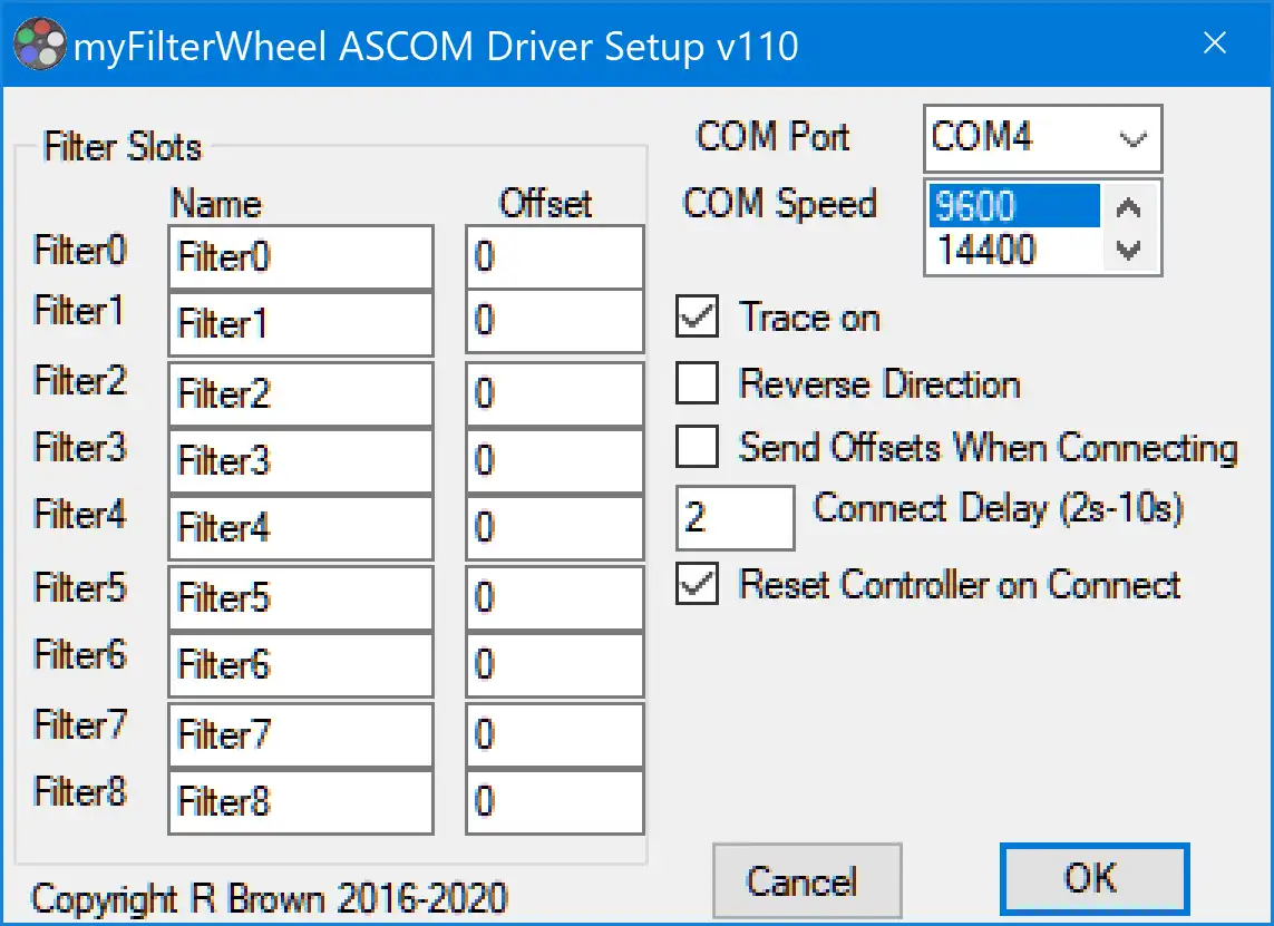 Download web tool or web app myFilterWheel ASCOM DIY