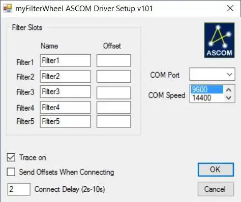 Download web tool or web app myFilterWheel ASCOM DIY to run in Windows online over Linux online