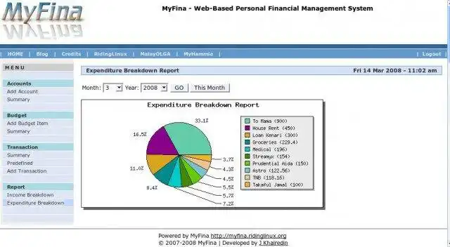 Download web tool or web app MyFina - Personal Finance Manager