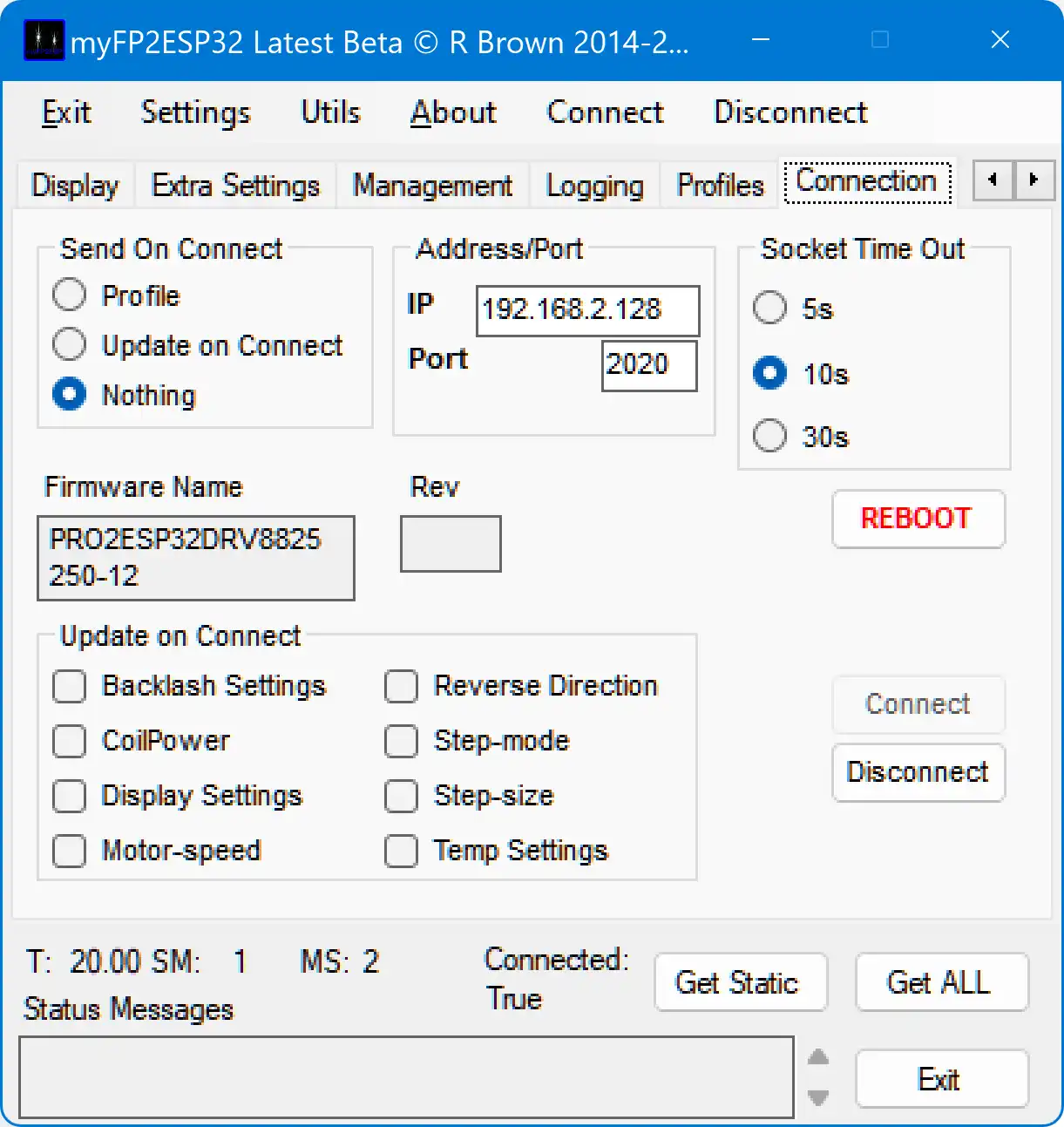 Unduh alat web atau aplikasi web myFP2ESP32 WiFi Focus Controller