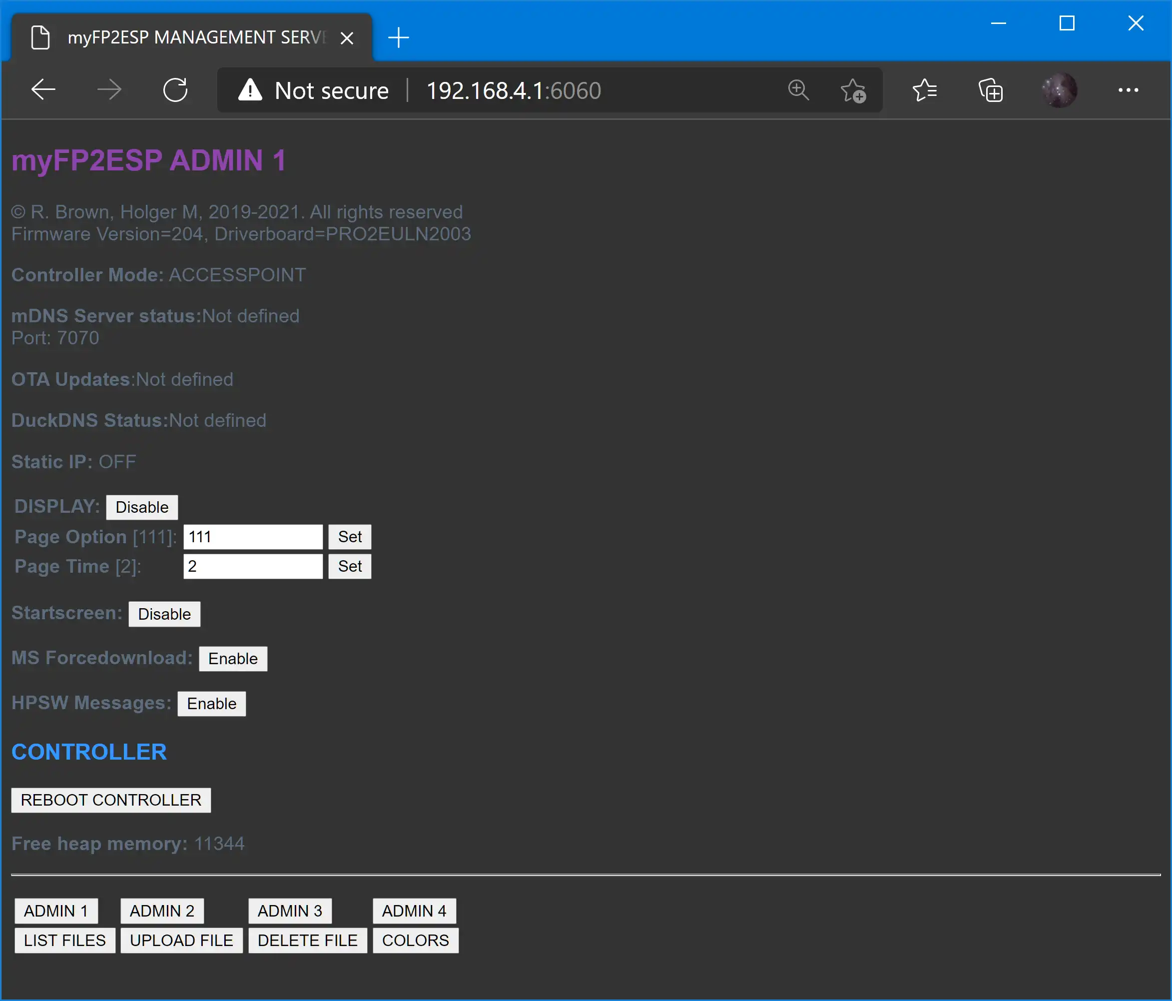 Download web tool or web app myFP2ESP