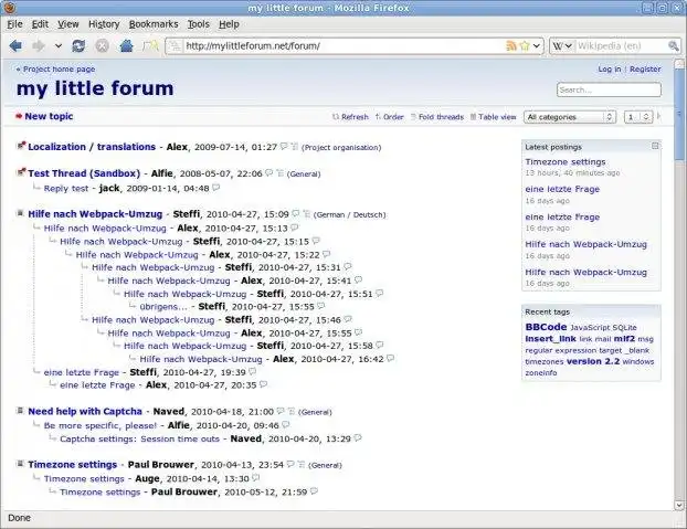 Download de webtool of webapp mijn kleine forum