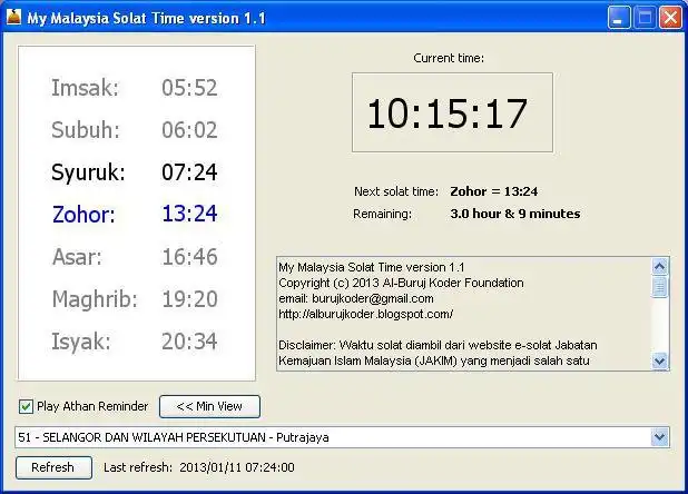 Download web tool or web app My Malaysia Solat Time (PC/Mac)