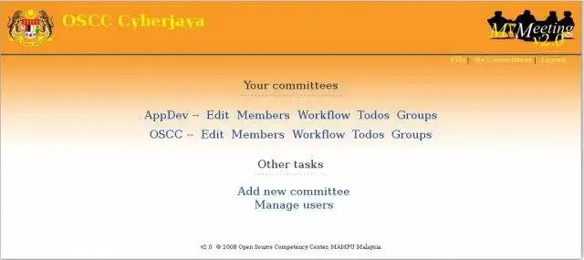 Download web tool or web app MyMeeting