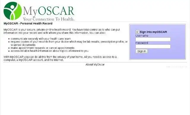 قم بتنزيل أداة الويب أو تطبيق الويب MyOSCAR - Personal Health Record