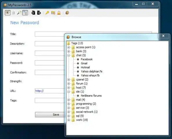 Download web tool or web app MyPasswords