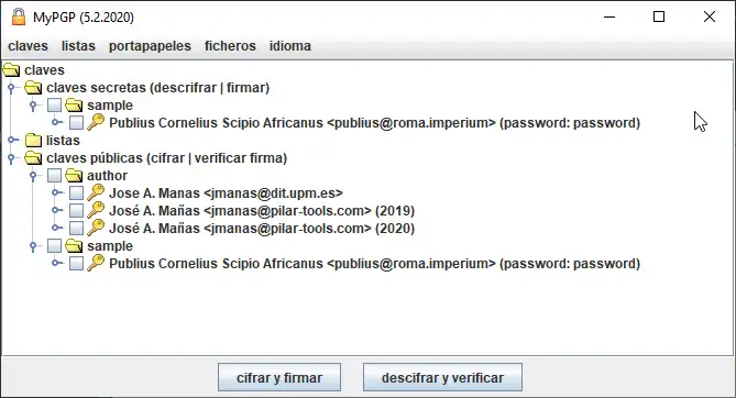 Descargue la herramienta web o la aplicación web MyPGP