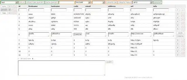 Web aracını veya web uygulamasını indirin MyPHP - basit MySql yöneticisi