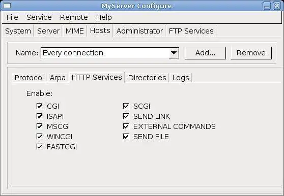 Download web tool or web app MyServer