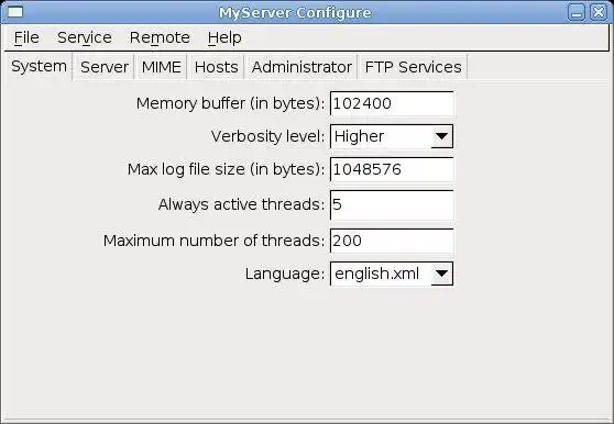 Download web tool or web app MyServer