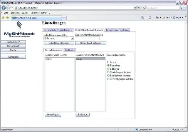 Download webtool of webapp MyShiftbook