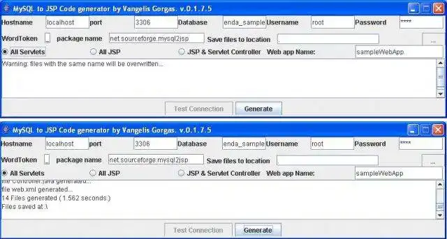 Download web tool or web app MySQL2JSP