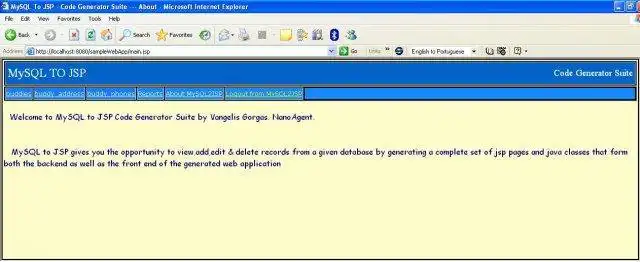 Download web tool or web app MySQL2JSP