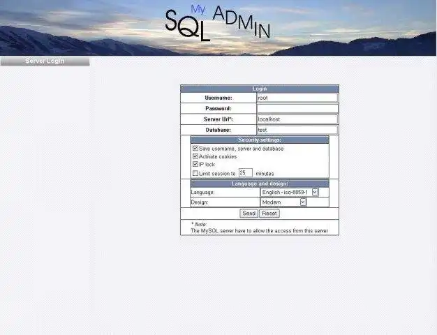 Download webtool of webapp MySQL-Admin