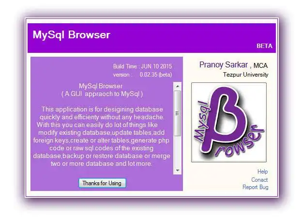 Download webtool of webapp MySql Browser