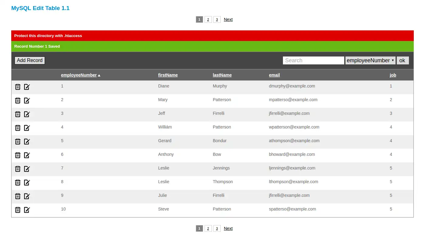 Mag-download ng web tool o web app MySQL Edit Table