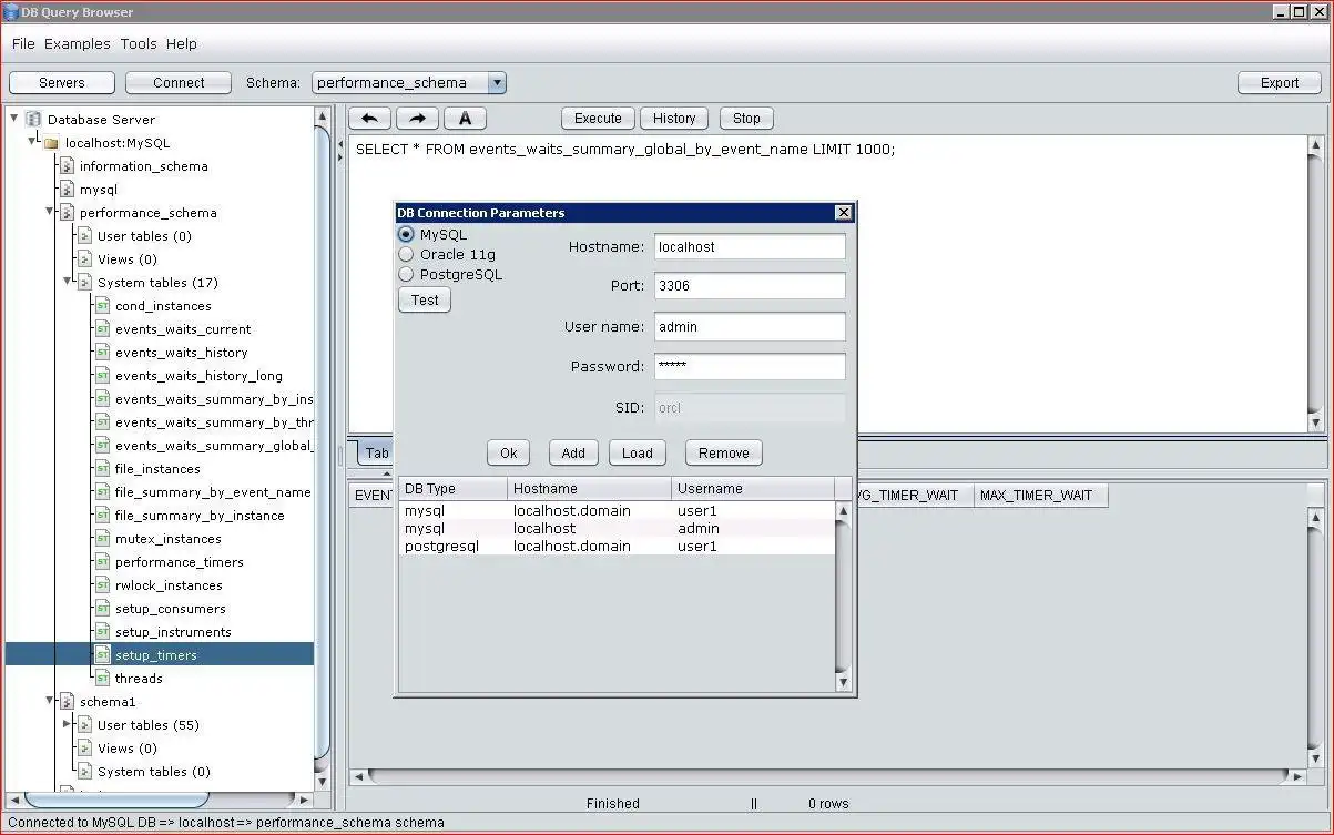 Download web tool or web app MySQL, Oracle, Postgre DB query browser