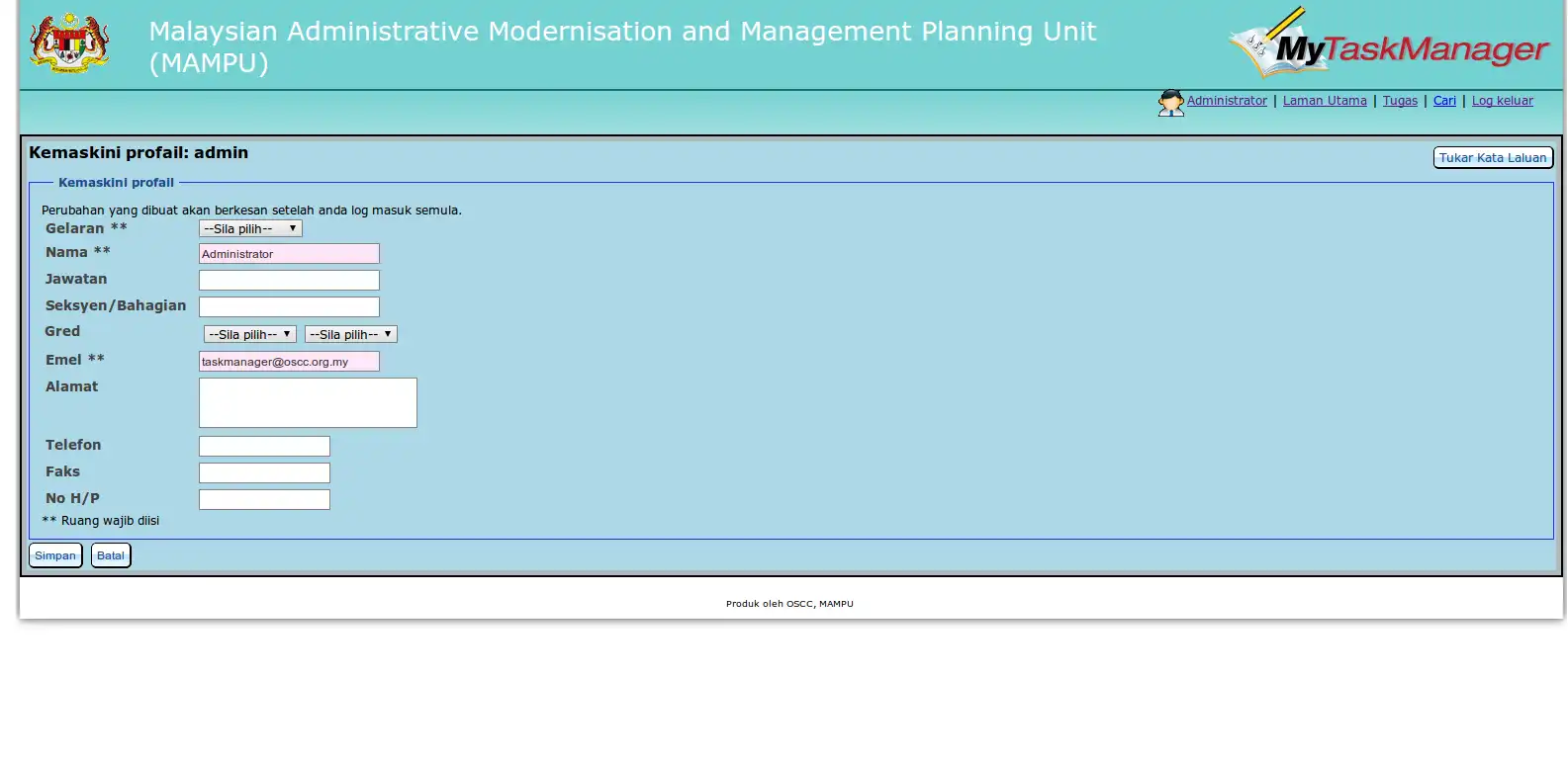 Unduh alat web atau aplikasi web MyTaskManager