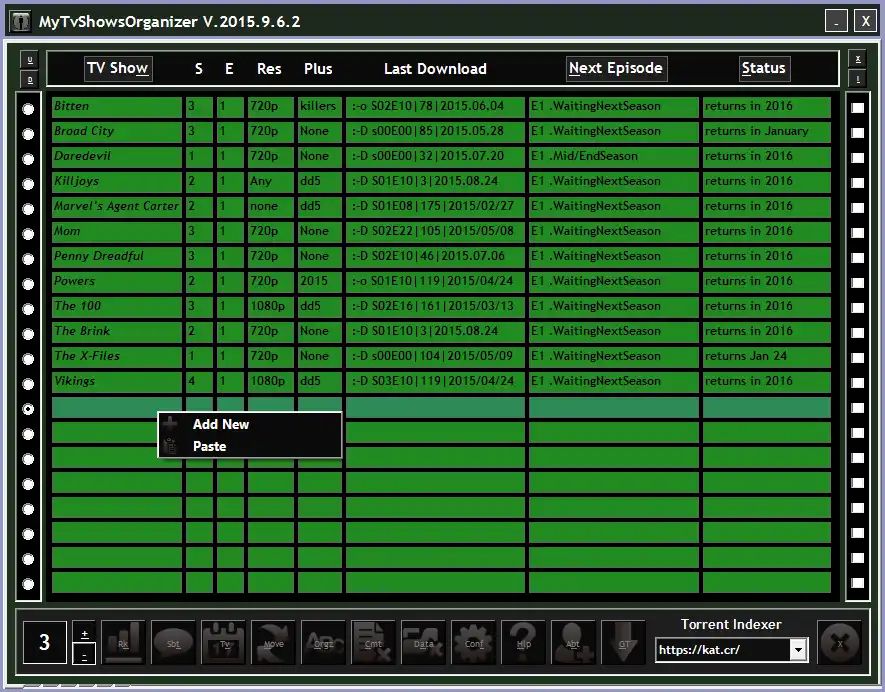 Descargue la herramienta web o la aplicación web MyTvShowOrganizer para ejecutar en Windows en línea sobre Linux en línea