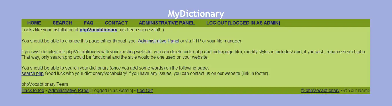 Download web tool or web app MyVocabtionary