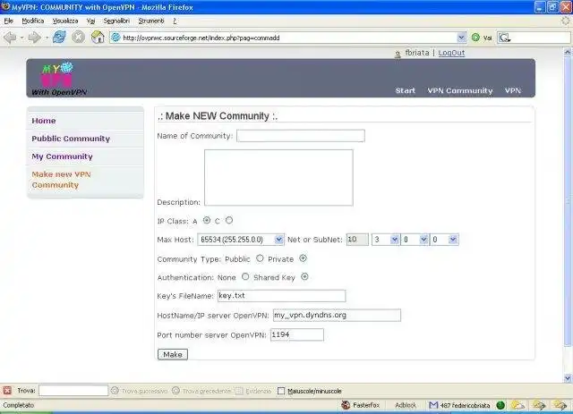 Mag-download ng web tool o web app MyVPN OpenVPN Web Config