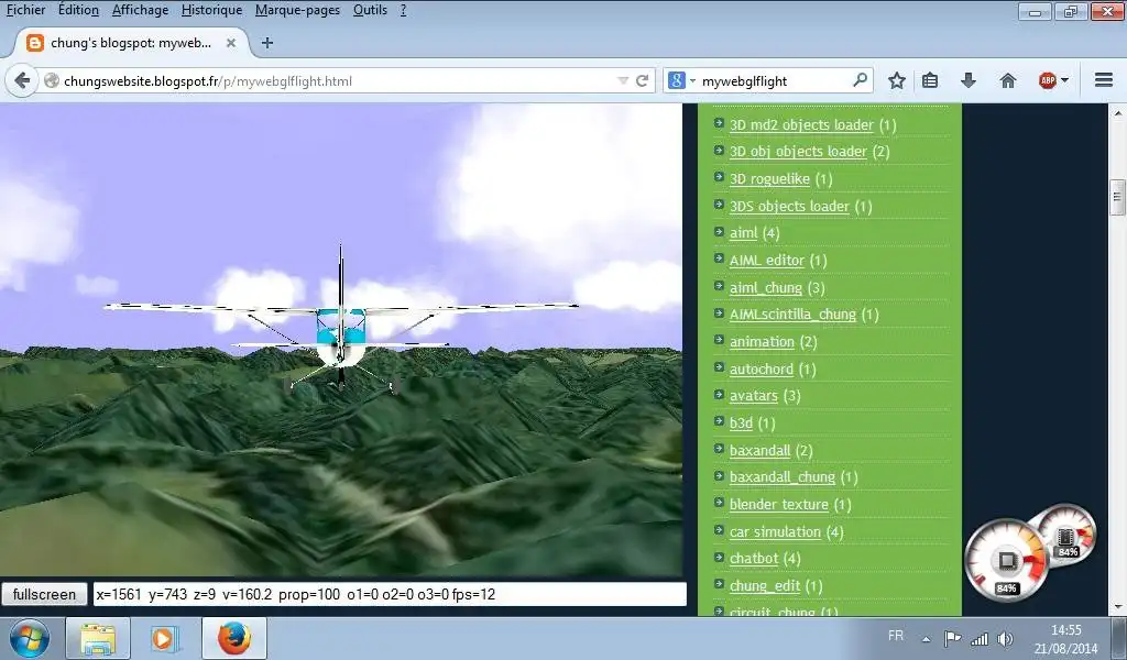 Unduh alat web atau aplikasi web mywebglflight_chung untuk dijalankan di Linux online