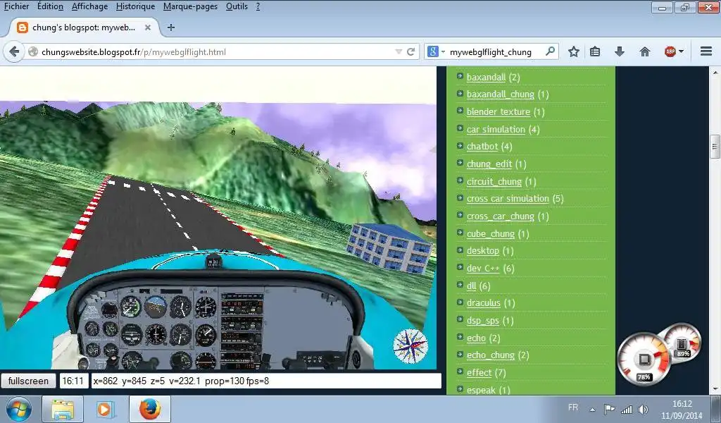 Download web tool or web app mywebglflight_chung to run in Linux online