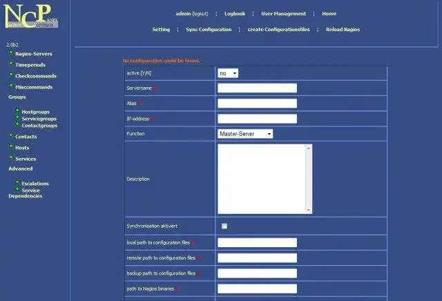 Laden Sie das Web-Tool oder die Web-App Nagios Control Panel herunter