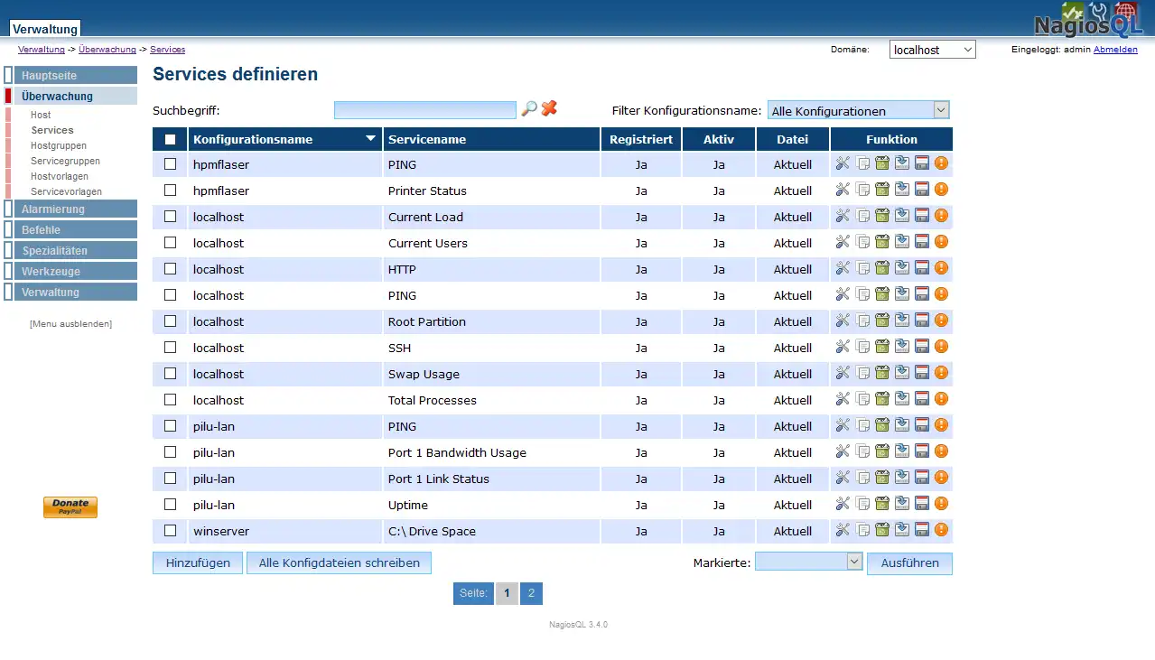 Download web tool or web app NagiosQL - Nagios configuration tool