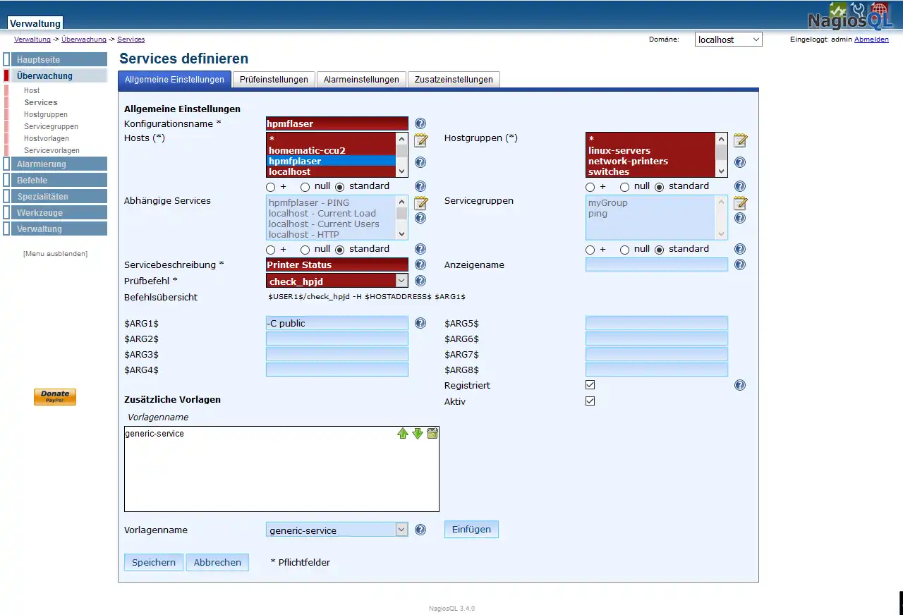 Download webtool of webapp NagiosQL - Nagios-configuratietool