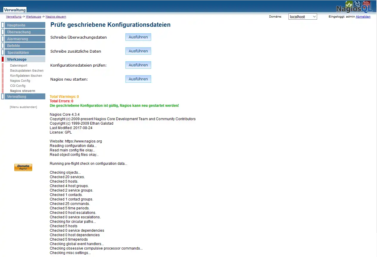 Descărcați instrumentul web sau aplicația web NagiosQL - instrumentul de configurare Nagios