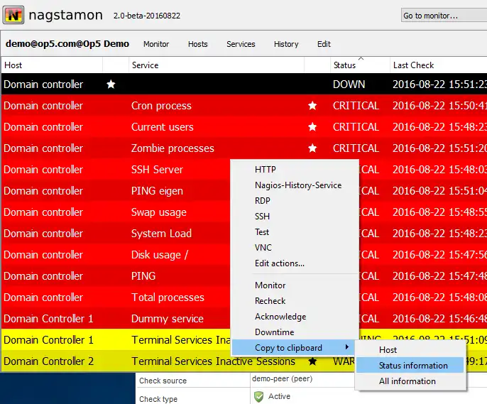 Muat turun alat web atau aplikasi web Pemantau status Nagstamon Nagios