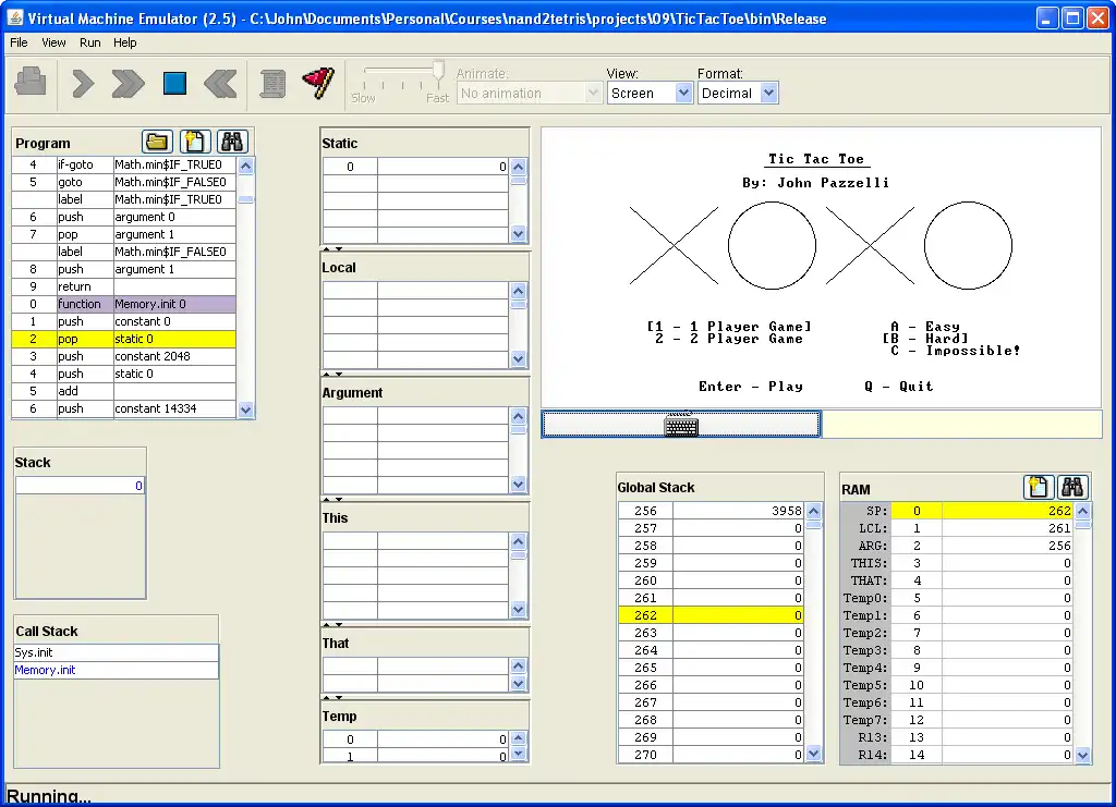 Scarica lo strumento web o l'app web Nand2Tetris - TicTacToe per l'esecuzione in Linux online