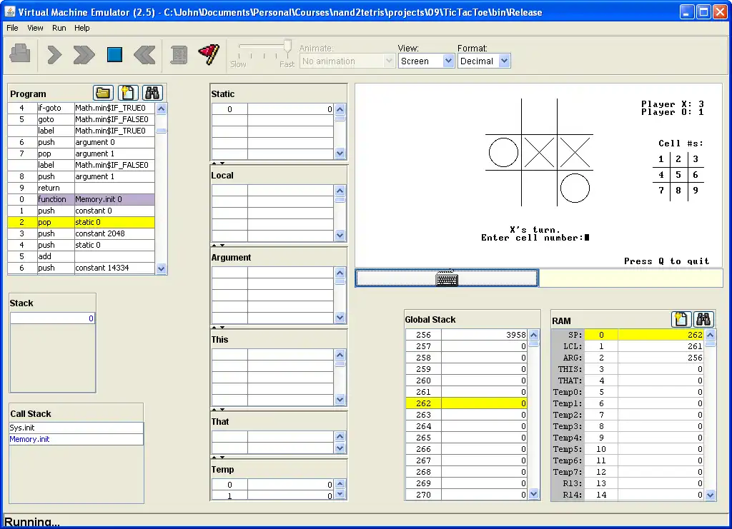 Web ツールまたは Web アプリ Nand2Tetris - TicTacToe をオンラインでダウンロードして Linux で実行します