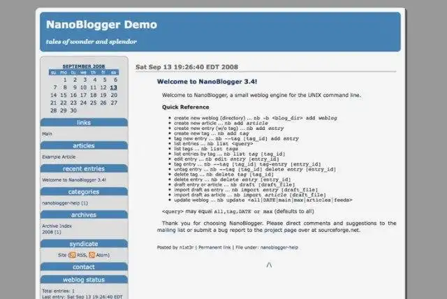 Download web tool or web app NanoBlogger