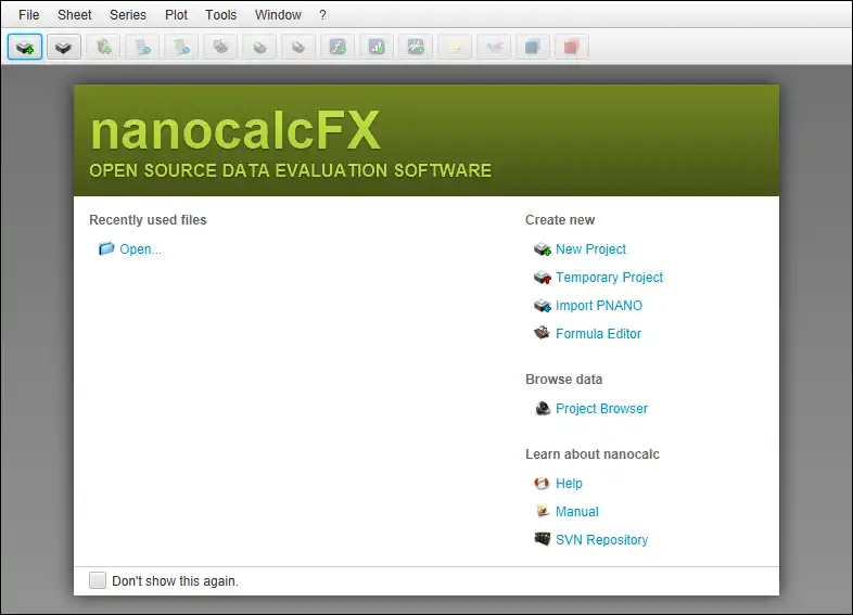 Download de webtool of webapp NanocalcFX om online onder Linux te draaien