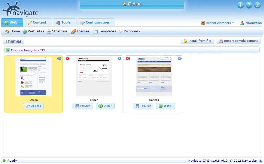 Descargar herramienta web o aplicación web Navegar CMS