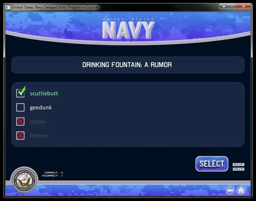 Download web tool or web app Navy DEP Study e-Course