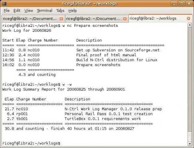 Web aracını veya web uygulamasını indirin N-Ctrl Work Log Manager