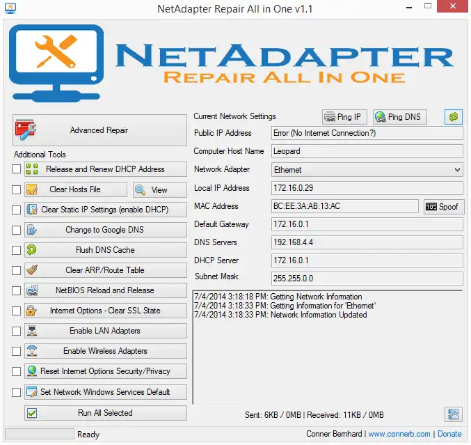 הורד את כלי האינטרנט או אפליקציית האינטרנט NetAdapter Repair