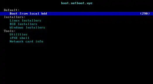 Download web tool or web app netboot.xyz