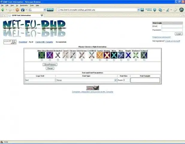 Download web tool or web app Net-Fu Logo Generator