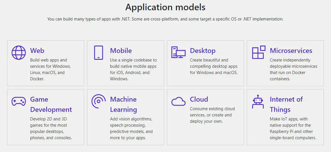 Download web tool or web app .NET Runtime