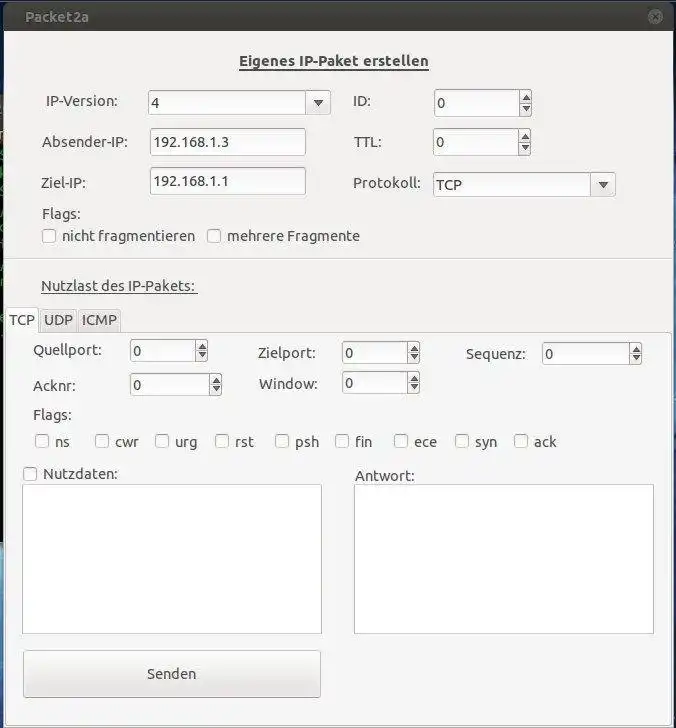 Download web tool or web app network packet generator