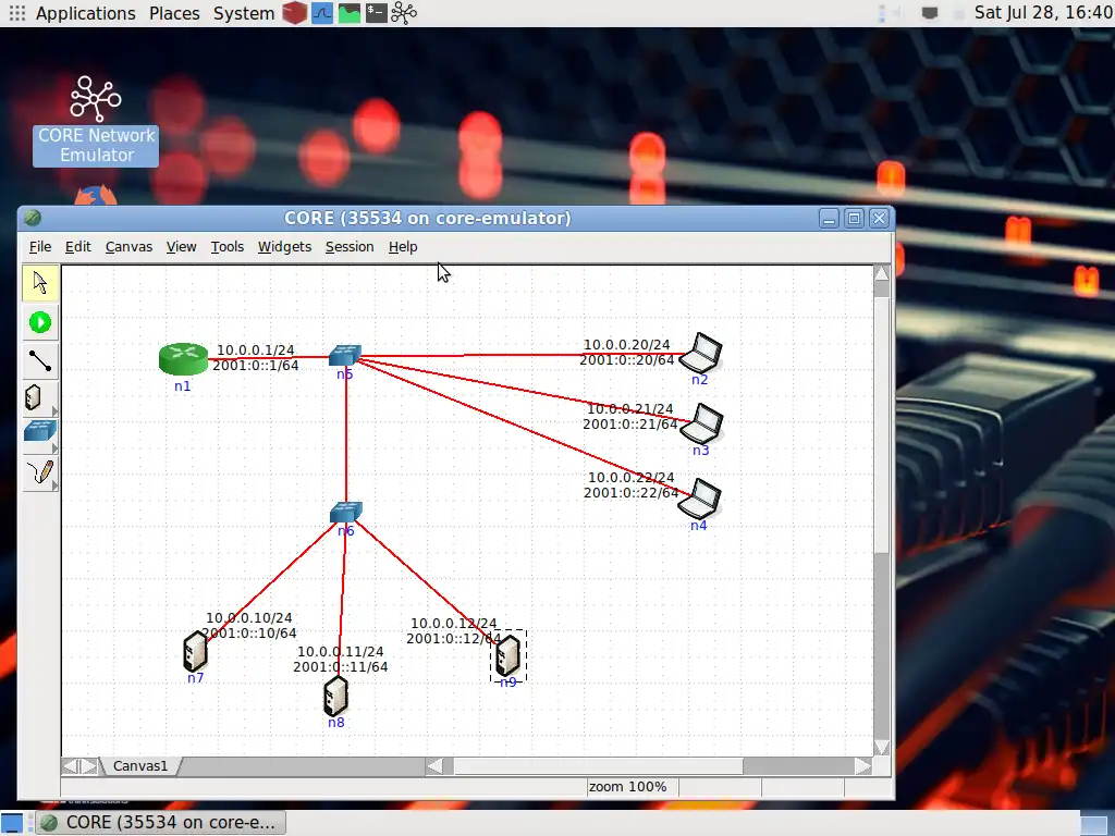 Download web tool or web app Network Simulator (fork CORE - Live USB)