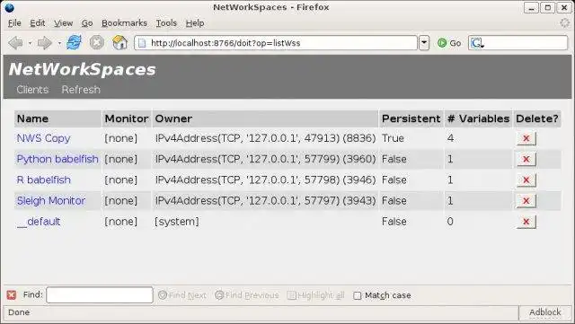 Baixe a ferramenta da web ou o aplicativo da web NetWorkSpaces for R para rodar em Linux online