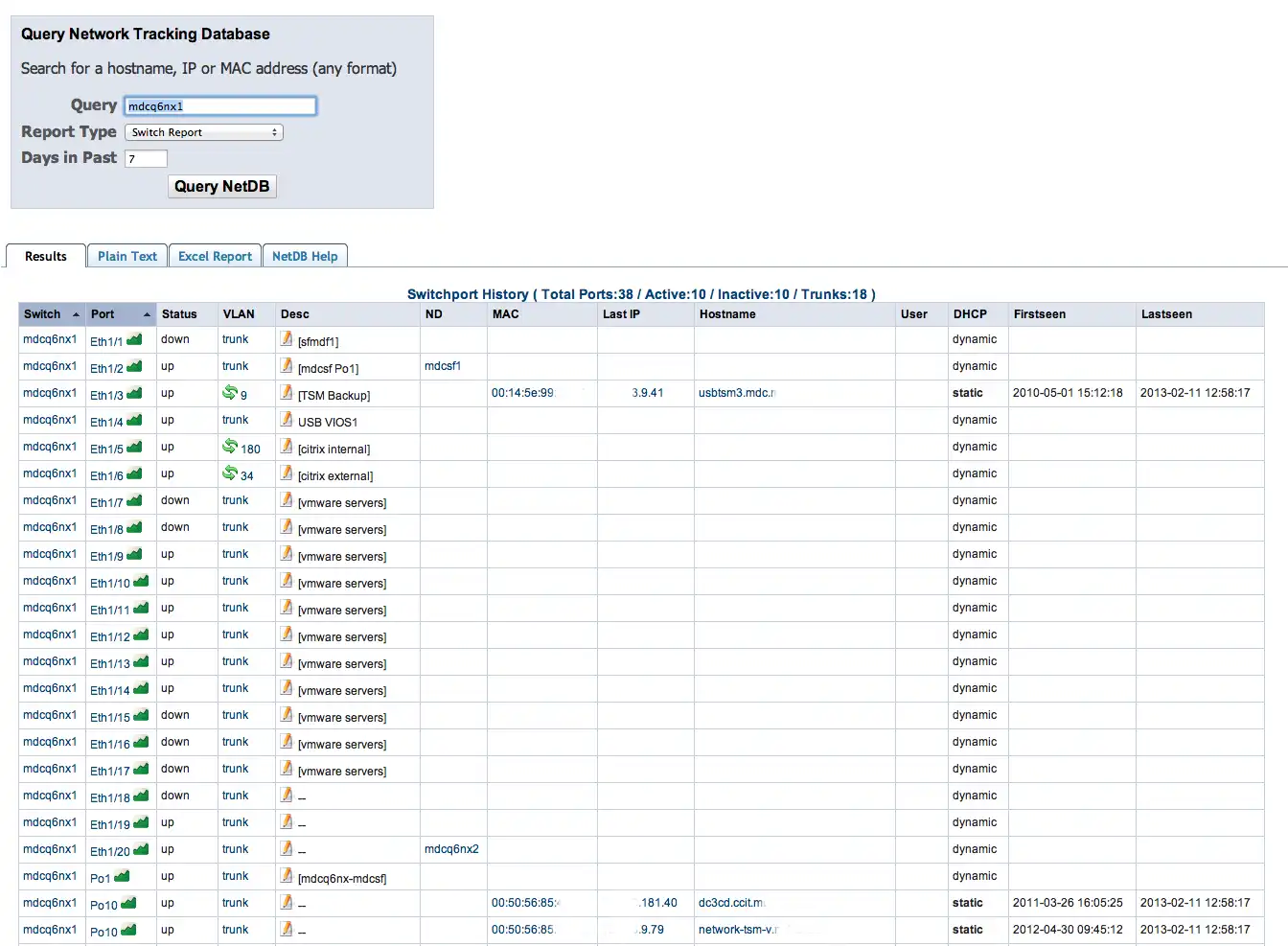 Laden Sie das Web-Tool oder die Web-App Network Tracking Database herunter