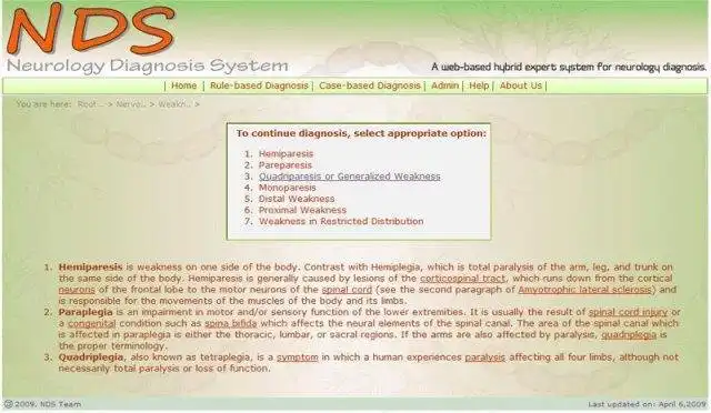 Download web tool or web app Neurology Diagnosis System