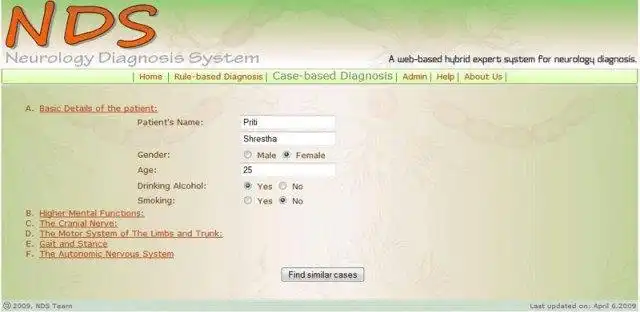 Download web tool or web app Neurology Diagnosis System