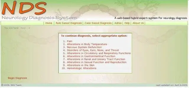 Download web tool or web app Neurology Diagnosis System